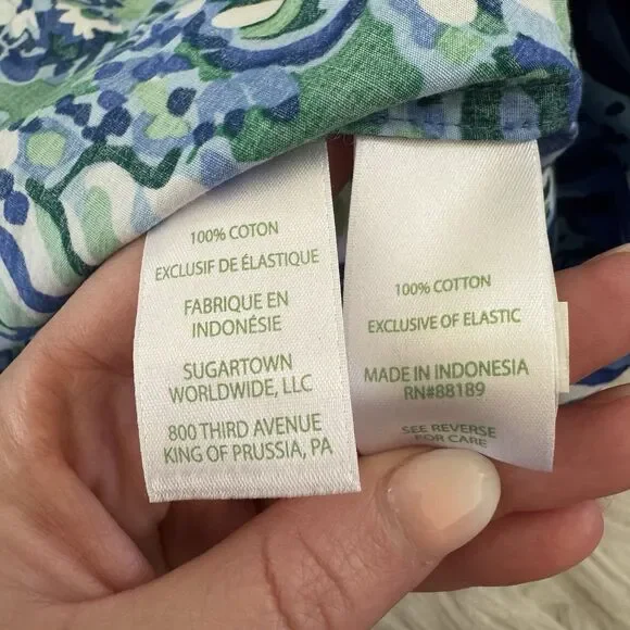 Lilly Pulitzer Beyonca Smocked Floral Mini Dress Women’s Small Blue Green Pocket - Picture 12 of 13